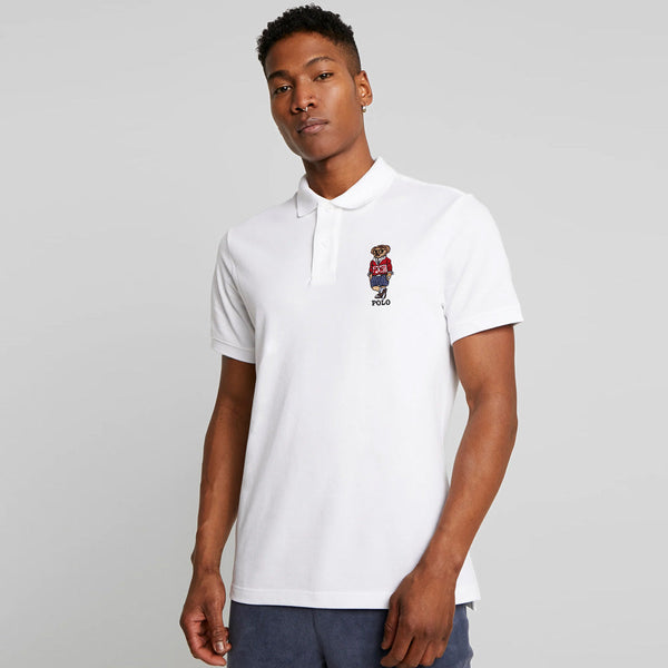 RL bear white exclusive polo shirt (00247)