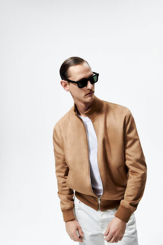 ZR suede mock neck mustard Jacket (00268)