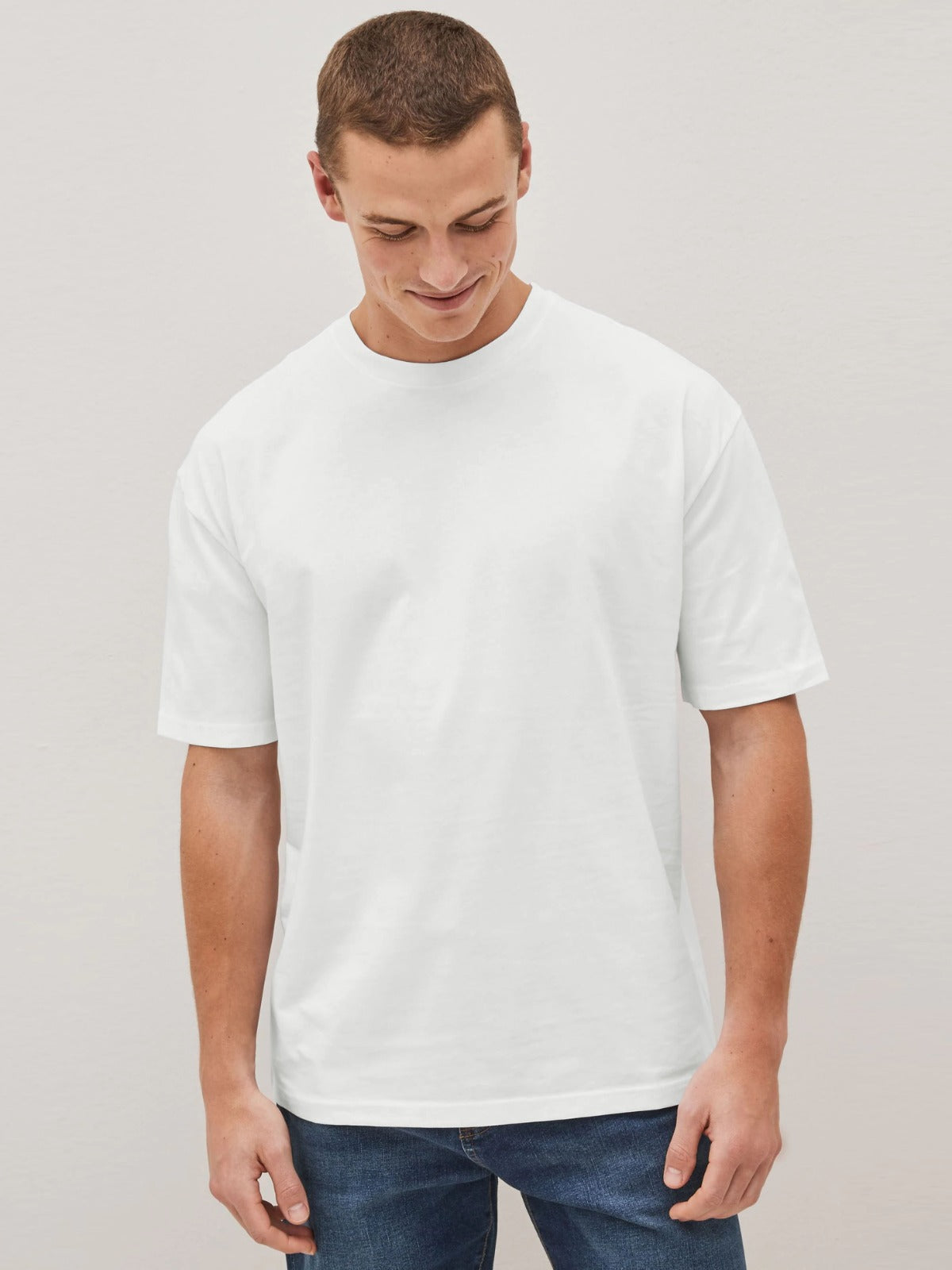 ZR white basic cotton regular sleeves T-Shirt (00313)
