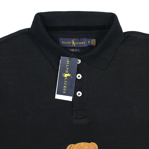 RL emb bear black exclusive polo shirt (00157)