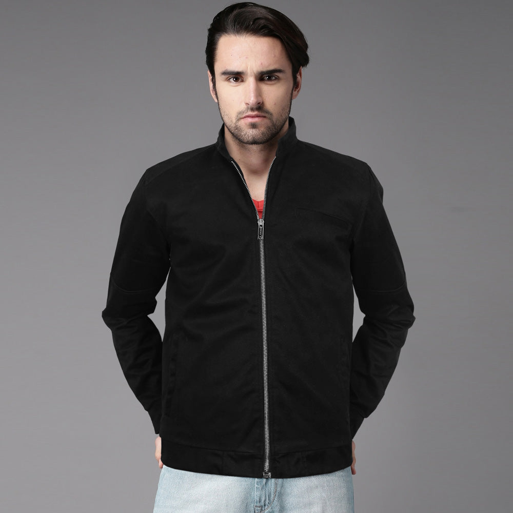 ZRA-plan suede black bomber jacket (00218)