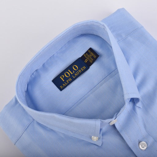 RL blue textured Embroidered logo Oxford Shirt (00321)