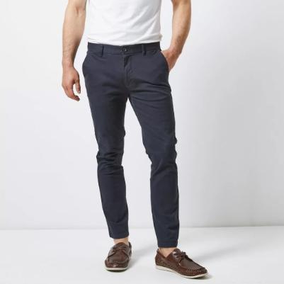 ZR navy stretchable cotton chino - Exports Club